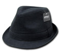 Decky Melton Fedora Fedoras Wool Band Hats Hipster Miami-Black/Black-Small/Medium-