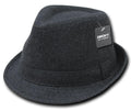 Decky Melton Fedora Fedoras Wool Band Hats Hipster Miami-Heather Charcoal-Small/Medium-