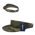 Decky Pre Curved Bill Camouflage Camo Golf Summer Sun Beach Acyrlic Visors-WOODLAND-