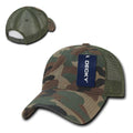Decky Relaxed Camo 6 Panel Pre Curved Bill Trucker Baseball Caps Hats-WDL-