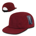 Decky Retro Flat Bill Performance 5 Panel Mesh Racer Caps Hats Unisex-Cardinal-