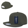 Decky Ripstop Snapbacks Retro Flat Bill Baseball Hats Caps Unisex-Olive Drab-