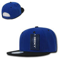 Decky Trendy Flat Bill Snapback Baseball 6 Panel Caps Hats Unisex-350-351-ROYAL / BLACK-