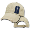 Decky Vintage Frayed Washed Vintage Worn Old Look Polo 6 Panel Dad Hats Caps-STONE-
