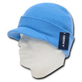 Decky Visor Beanie Cuffed Knit Caps Hats Ski Skull Red Royal Sky Unisex-Sky-
