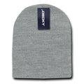 Decky Warm Winter Beanies Uncuffed Short Knit Ski Snowboard Caps Hats Unisex-KCS-Heather Grey-