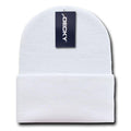 Decky Warm Winter Classic Beanies Cuffed Knit Ski Snowboard Skull Caps Hats Snug-KC-White-