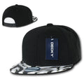 Decky Ziger Zebra Animal Two Tone Print Flat Bill Hats Caps Baseball-BLACK / ZIGER BILL-
