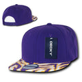 Decky Ziger Zebra Animal Two Tone Print Flat Bill Hats Caps Baseball-PURPLE / ZIGER BILL-
