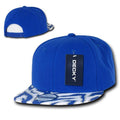Decky Ziger Zebra Animal Two Tone Print Flat Bill Hats Caps Baseball-ROYAL / ZIGER BILL-