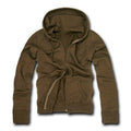 Decky Zip Up Hoody Hoodie Solid Sweatshirt Mens Women Unisex-Brown-Large-