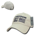 Freedom Isn't Free USA American Flag Washed Cotton Polo Baseball Dad Caps Hats-Stone-