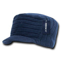 Gi Cadet Army Military Flat Top Beanies Caps Hats Ribbed Knit Visor Ski-Navy-