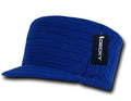 Gi Cadet Army Military Flat Top Beanies Caps Hats Ribbed Knit Visor Ski-Royal-