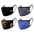 4 Pack Face Masks Comfort Fit Double Layer Washable Reusable Made in USA-PACK A-