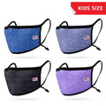 4 Pack Kids Size Face Masks Adjustable Double Layer Washable Reusable Made in USA-PACK B-