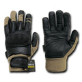 Kevlar / Leather Tactical Hard Knuckle Combat Patrol Gloves-Khaki-Small-