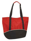 Large Big 18 x14inch Reusable Grocery Shopping Tote Bags Zippered Gym Sports School-Red / Black-