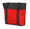 Large Big Reusable Grocery Shopping Bags Totes Outer Pocket Zippered Gym Travel-Red / Black-