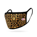Kids Face Mask for Boys Girls Children Cotton Cloth Double Layer Masks Washable Reusable age 3 to 7 Made in USA-Leopard-