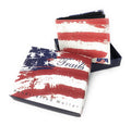 100 LOT Printed Designs Bifold Wallets In Gift Box Cash Card Id Slots Mens Womens Youth Wholesale-USA STARS STRIPES FLAG-