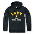 Pullover Hoodie Sweatshirt US Military Navy Air Force Army Marines Coast Guard-Army - Black-Regular-Small