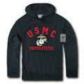Pullover Hoodie Sweatshirt US Military Navy Air Force Army Marines Coast Guard-Marines - Black-Regular-Small