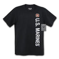Rapid Dominance Licensed Military Cotton Screen Printed T-Shirts Tees-Marine- Black-Small-