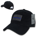 Rapid Dominance Cotton Polo Police Thin Blue Line US Flag Baseball Dad Caps Hats-Black-