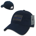 Rapid Dominance Cotton Polo Police Thin Blue Line US Flag Baseball Dad Caps Hats-Navy-