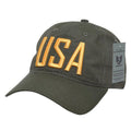 Rapid Dominance Relaxed 6 Panel Ripstop USA Flag Dad Hats Caps-USA2-Olive Drab-