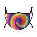 Cute Face Masks for Kids Child Adjustable Boys Girls Ages 3 to 9 Cotton Poly Washable Reusable 2 Layer Pocket Filter-Tie Dye-