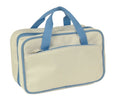 Travel Kit Organizer Bag Accessories Toiletry Cosmetics Make Up Purse Tote-Natural/Light Blue-
