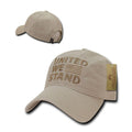 United We Stand USA American Flag Patriotic Baseball Dad Polo Cotton Caps Hats-Khaki-