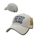 United We Stand USA American Flag Patriotic Baseball Dad Polo Cotton Caps Hats-Stone-