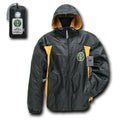 US Military Air Force Army Navy Marines Sports 2 Tone Windbreaker Rain Zipper-Army Star - Black-Medium-R36