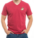 Rapid Dominance US Patriotic Military V-Neck Army Air Force Coast Guard Marines Navy T-Shirts-Marines - Cardinal-Regular-Small