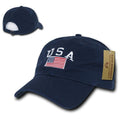 USA American Flag United We Stand Gadsden Baseball Dad Caps Hats Cotton Polo-A03-Navy-