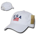 USA American Flag United We Stand Gadsden Baseball Dad Caps Hats Cotton Polo-A03-White-