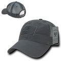 USA Flag Tonal Patriotic Relaxed Fit Trucker Cotton Baseball Caps Hats-Dark Grey-