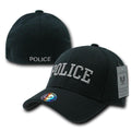 Rapid Dominance USA Military Law Enforcement Flexfit Fitted Embroidered Baseball Dad Caps Hats-Police - Black-S/M-