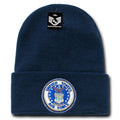 USAF Army USmc Marines Navy Coast Guard Logos Beanies Cuffed Long Knit Caps Hats-Air Force - Navy-