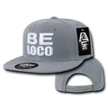 Whang Be Loco Retro Flat Bill 6 Panel Constructed Snapbackhats Caps Hats-Grey-