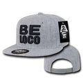 Whang Be Loco Retro Flat Bill 6 Panel Constructed Snapbackhats Caps Hats-Heather Grey-