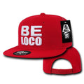 Whang Be Loco Retro Flat Bill 6 Panel Constructed Snapbackhats Caps Hats-Red-