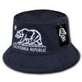 Whang California Bear Bucket Hats Caps Cotton Unconstructed-Nvay-S/M-