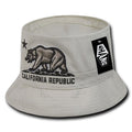 Whang California Bear Bucket Hats Caps Cotton Unconstructed-Stone-S/M-