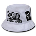 Whang California Bear Bucket Hats Caps Cotton Unconstructed-White-S/M-