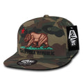 Whang California Camouflage Cali Republic Bear Snapback Hats Caps-Woodland/Woodland/Woodland-