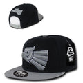Whang Graphic Snapbacks Mexico Mexican Eagle 6 Panel Flat Bill Hats Caps-Black/Grey-